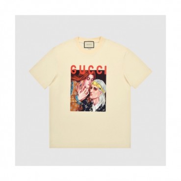 Gucci  Mm/Wm Logo Short Sleeved Tshirts Ivory - 구찌 2021 남/녀 로고 반팔티 Guc03728x Size(xs 