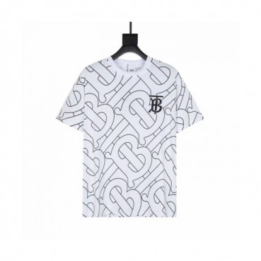 Burberry  Mens Logo Cotton Short Sleeved Tshirts White - 버버리 2021 남성 로고 코튼 반팔티 Bur03870x Size(xs 