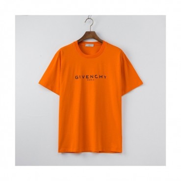 Givenchy  Mens Logo Short Sleeved Tshirts Orange - 지방시 2021 남성 로고 코튼 반팔티 Giv0537x Size(2xs 