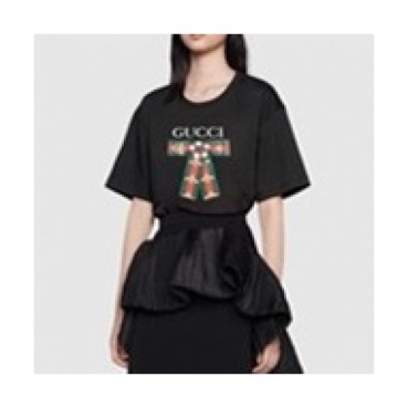 Gucci  Mm/Wm Logo Short Sleeved Tshirts Black - 구찌 2021 남/녀 로고 반팔티 Guc03716x Size(xs 