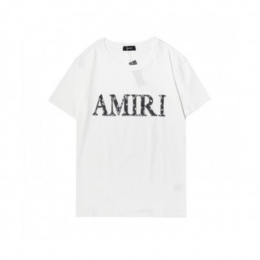 Amiri Mm/Wm Logo Cotton Short Sleeved Tshirts White - 아미리 2021 남/녀 로고 코튼 반팔티 Ami0207x Size(s 