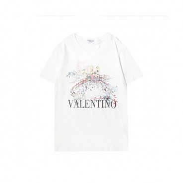 Valentino  Mens Logo Crew-neck Short Sleeved Tshirts White 