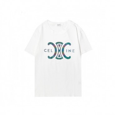 Celine Mm/Wm Hedi Slimane Logo Cotton Short Sleeved Tshirts White - 셀린느 2021 남/녀 로고 코튼 반팔티 Cel0117x Size(s 
