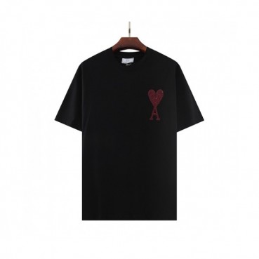 Ami  Mm/Wm Casual Cotton Short Sleeved Tshirt Black - 아미 2021 남/녀 로고 코튼 캐쥬얼 반팔티 Ami0117x Size(m 