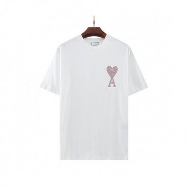 Ami  Mm/Wm Casual Cotton Short Sleeved Tshirt White - 아미 2021 남/녀 로고 코튼 캐쥬얼 반팔티 Ami0116x Size(m 