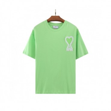 Ami  Mm/Wm Casual Cotton Short Sleeved Tshirt Green - 아미 2021 남/녀 로고 코튼 캐쥬얼 반팔티 Ami0114x Size(s 