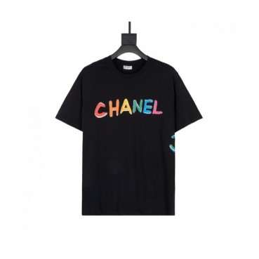 Chanel  Mm/Wm 'CC' Logo Cotton Short Sleeved Tshirts Black - 샤넬 2021 남/녀 'CC'로고 코튼 반팔티 Cnl0686x Size(xs 