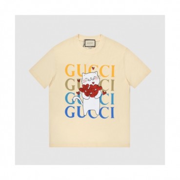 Gucci  Mm/Wm Logo Short Sleeved Tshirts Ivory - 구찌 2021 남/녀 로고 반팔티 Guc03702x Size(s 