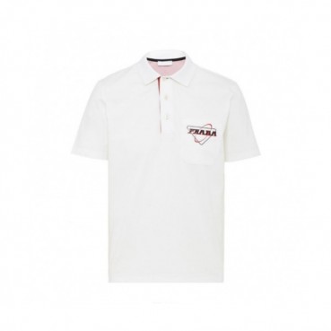 Prada  Mens Basic Logo Short Sleeved Tshirts White - 프라다 2021 남성 베이직 로고 폴로 반팔티 Pra02259x Size(m 