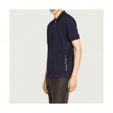 Ferragamo   Mens Basic Logo Cotton Short Sleeved Tshirts Navy - 페라가모 2021 남성 베이직 로고 코튼 반팔티 Fer0323x Size(m 