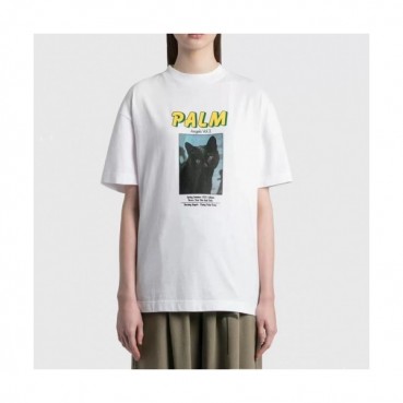 Palm Angels  Mm/Wm Logo Cotton Short Sleeved Tshirts White - 팜 엔젤스 2021 남/녀 로고 코튼 반팔티셔츠 Pam0303x Size(s 