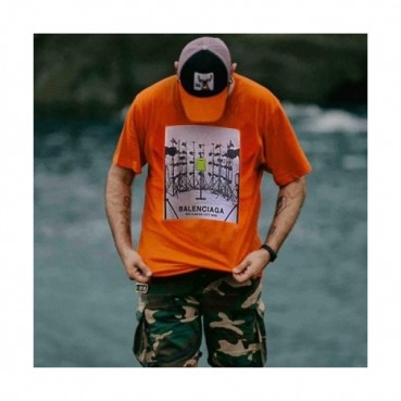 Balenciaga  Mm/Wm Logo Cotton Short Sleeved Tshirts Orange - 발렌시아가 2021 남/녀 로고 코튼 반팔티 Bal01034x Size(s 