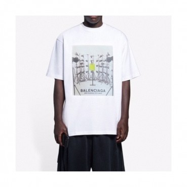 Balenciaga  Mm/Wm Logo Cotton Short Sleeved Tshirts White - 발렌시아가 2021 남/녀 로고 코튼 반팔티 Bal01032x Size(s 