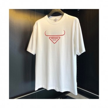 [캐쥬얼]Prada  Mens Basic Logo Short Sleeved Tshirts White - 프라다 2021 남성 베이직 로고 폴로 반팔티 Pra02252x Size(s 