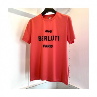 Berluti 2021 Mens Classic Short Sleeved Tshirts Red - 벨루티 2021 남성 클래식 반팔티 Ber0041x Size(m 
