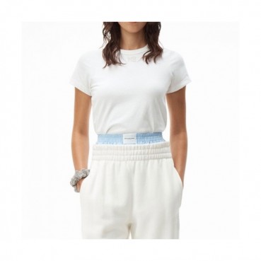 Alexsander Wang Womens Short Sleeved Tshirts White - 알렉산더왕 2021 여성 로고 반팔티 Alw0170x Size(s 