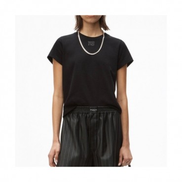Alexsander Wang Womens Short Sleeved Tshirts Black - 알렉산더왕 2021 여성 로고 반팔티 Alw0166x Size(s 