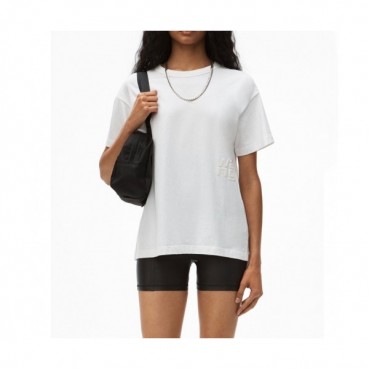 Alexsander Wang Womens Short Sleeved Tshirts White - 알렉산더왕 2021 여성 로고 반팔티 Alw0165x Size(xs 