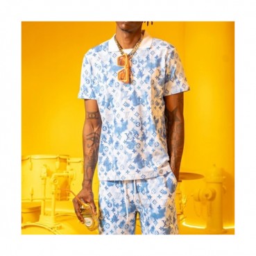 Louis vuitton  Mm/Wm Logo Short Sleeved Tshirts Blue - 루이비통 2021 남/녀 로고 반팔티 Lou02839x Size(xs 