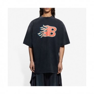 Balenciaga  Mm/Wm Logo Cotton Short Sleeved Tshirts Black - 발렌시아가 2021 남/녀 로고 코튼 반팔티 Bal01029x Size(xs 