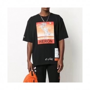 Heron Preston  Mens Printing Crew neck Short Sleeved Oversize Tshirt Black - 헤론프레스턴 2021 남성 프린팅 코튼 오버사이즈 반팔티 Hron0034x Size(xs 