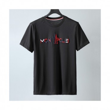 [매장판]Moncler  Mens Logo Crew-neck Short Sleeved Tshirts Black 