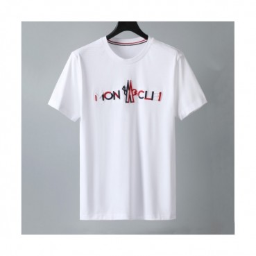 Moncler  Mens Logo Crew-neck Short Sleeved Tshirts White 