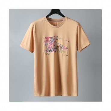 Burberry  Mens Logo Cotton Short Sleeved Tshirts Camel - 버버리 2021 남성 로고 코튼 반팔티 Bur03862x Size(m 