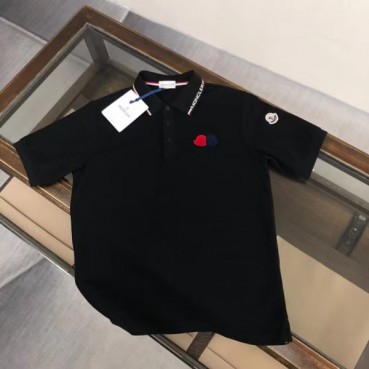 [매장판]Moncler  Mens Logo Crew-neck Short Sleeved Tshirts Black 