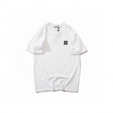 Stone Island  Mens Crew-neck Cotton Short Sleeved Tshirts White 