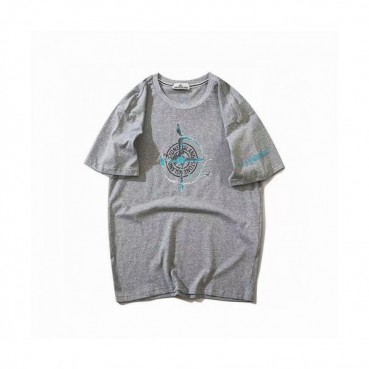 Stone Island  Mens Crew-neck Cotton Short Sleeved Tshirts Gray 
