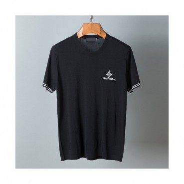 Louis vuitton  Mens Logo Short Sleeved Tshirts Black - 루이비통 2021 남성 로고 반팔티 Lou02825x Size(m 