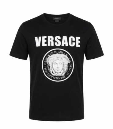 베르사체 남성 크루넥 블랙 반팔티 - Mens Black Tshirts 