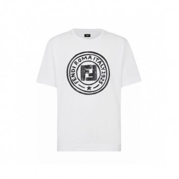 Fendi 2021 Mens Logo Casual Short Sleeved Tshirts White - 펜디 2021 남성 로고 캐쥬얼 코튼 반팔티 Fen0966x Size(s 