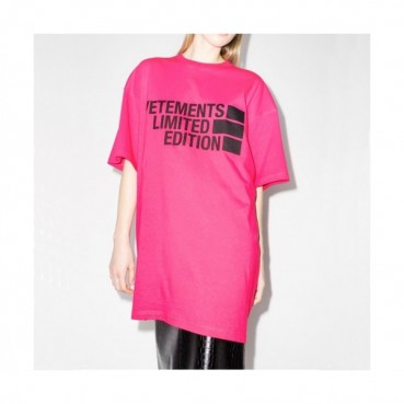 Vetments  Mm/Wm Minimal Cotton Short Sleeved Tshirts Pink - 베트멍 2021 남/녀 미니멀 코튼 반팔티 Vet0133x Size(xs 