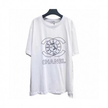 Chanel 2021 Mm/Wm 'CC' Logo Cotton Short Sleeved Tshirts White - 샤넬 2021 남/녀 'CC'로고 코튼 반팔티 Cnl0683x Size(s 