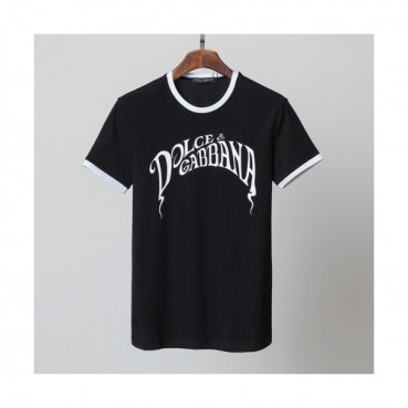 Dolce&Gabbana  Mens Logo Silket Short Sleeved Tshirts Black - 돌체앤가바나 2021 남성 로고 실켓 반팔티 Dol0324x Size(m 