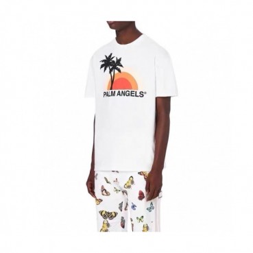 Palm Angels  Mm/Wm Logo Cotton Short Sleeved Tshirts White - 팜 엔젤스 2021 남/녀 로고 코튼 반팔티셔츠 Pam0302x Size(s 