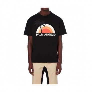 Palm Angels  Mm/Wm Logo Cotton Short Sleeved Tshirts Black - 팜 엔젤스 2021 남/녀 로고 코튼 반팔티셔츠 Pam0301x Size(s 