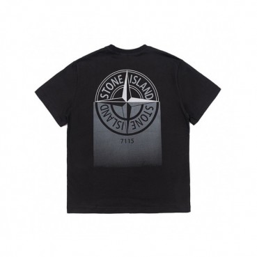 Stone Island  Mens Crew-neck Cotton Short Sleeved Tshirts Black 