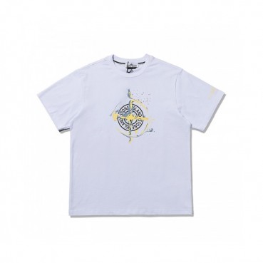 Stone Island  Mens Crew-neck Cotton Short Sleeved Tshirts White 