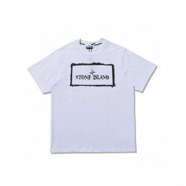 Stone Island  Mens Crew-neck Cotton Short Sleeved Tshirts White 