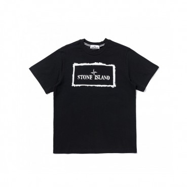 Stone Island  Mens Crew-neck Cotton Short Sleeved Tshirts Black 
