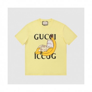 Gucci  Mm/Wm Logo Short Sleeved Tshirts Yellow - 구찌 2021 남/녀 로고 반팔티 Guc03679x Size(xs 
