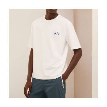 [에르메스]Hermes 2021 Mens Crew-neck Short Sleeved Tshirts White 