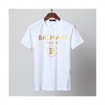 Balmain  Mens Logo Cotton Short Sleeved Tshirs White - 발망 2021 남성 로고 코튼 반팔티 Bam0138x Size(m 