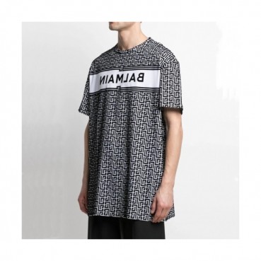 Balmain  Mens Logo Cotton Short Sleeved Tshirs Black - 발망 2021 남성 로고 코튼 반팔티 Bam0136x Size(m 