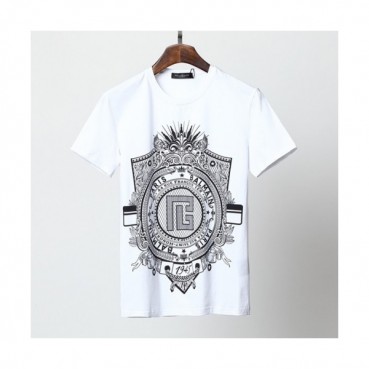 Balmain  Mens Logo Cotton Short Sleeved Tshirs White - 발망 2021 남성 로고 코튼 반팔티 Bam0135x Size(m 