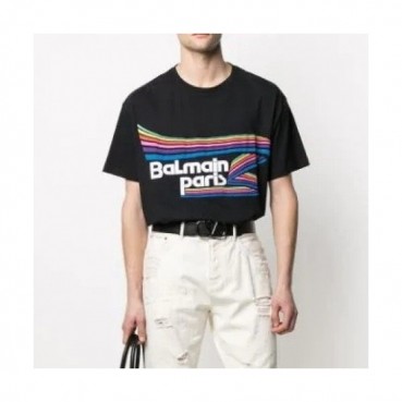 [매장판]Balmain  Mens Logo Cotton Short Sleeved Tshirs Black - 발망 2021 남성 로고 코튼 반팔티 Bam0131x Size(m 