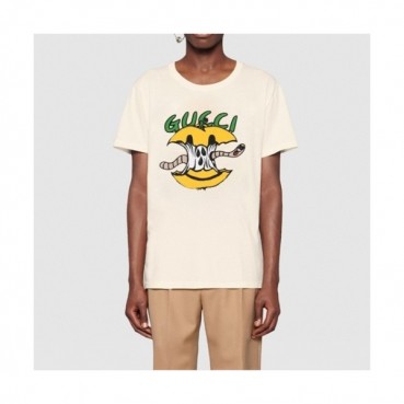 Gucci  Mm/Wm Logo Short Sleeved Tshirts Ivory - 구찌 2021 남/녀 로고 반팔티 Guc03653x Size(xs 
